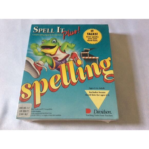 SPELL IT PLUS Spelling Program For The Entire Family It TALKS IBM/TANDY& PC Comp - Picture 1 of 11